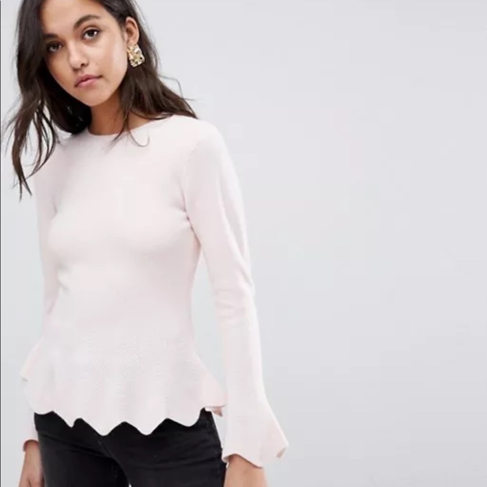 Ted Baker Peplum Jumper - Pale Pink *sold out*